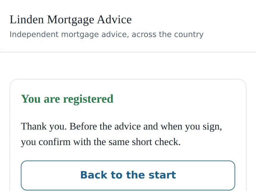 The client is registered
