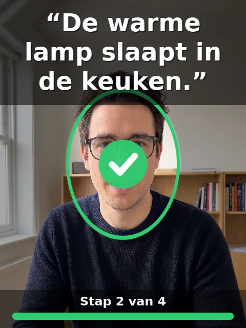 The same sentence with a green tick in the oval: the sentence was understood.