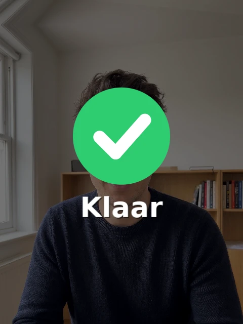 A big green tick with the word Done over the dimmed image.
